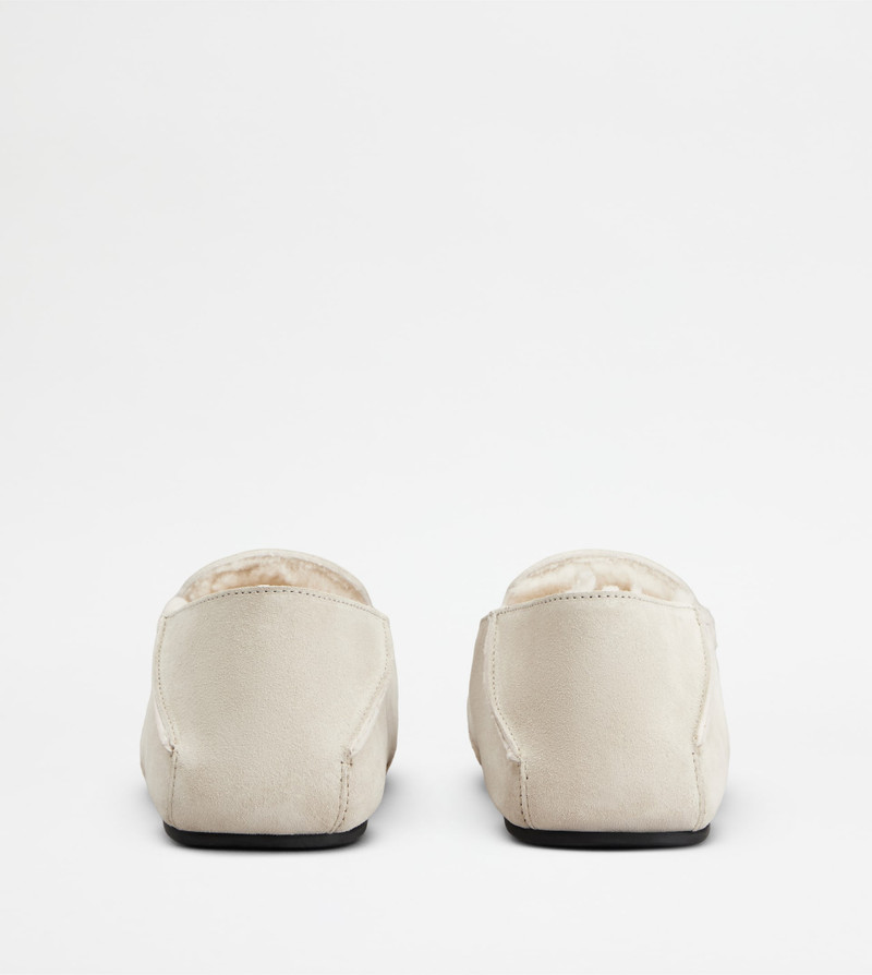 SLIPPER LOAFERS IN SUEDE - OFF WHITE 3