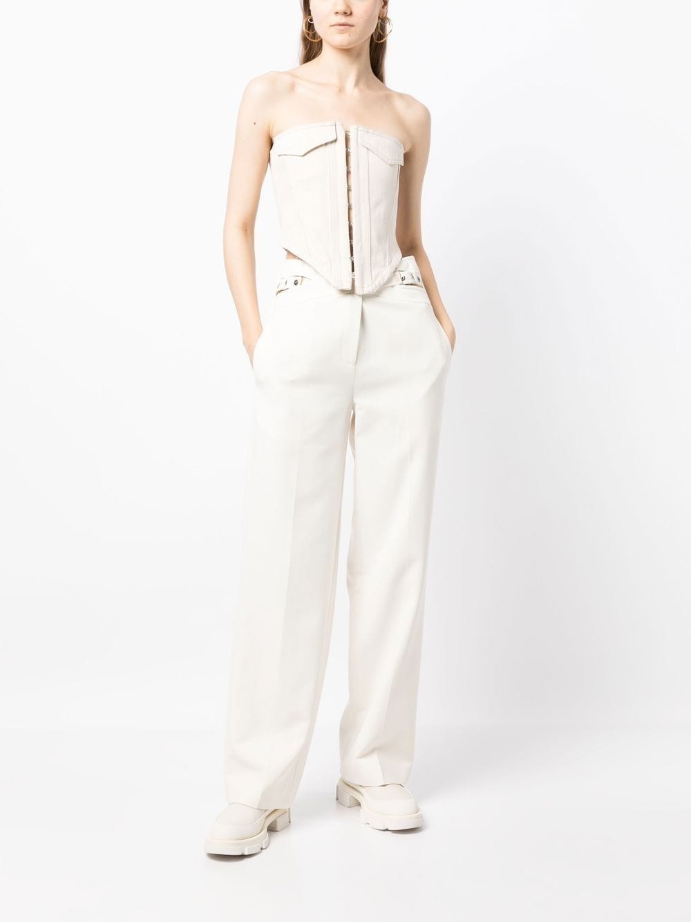 pocket denim corset - 6