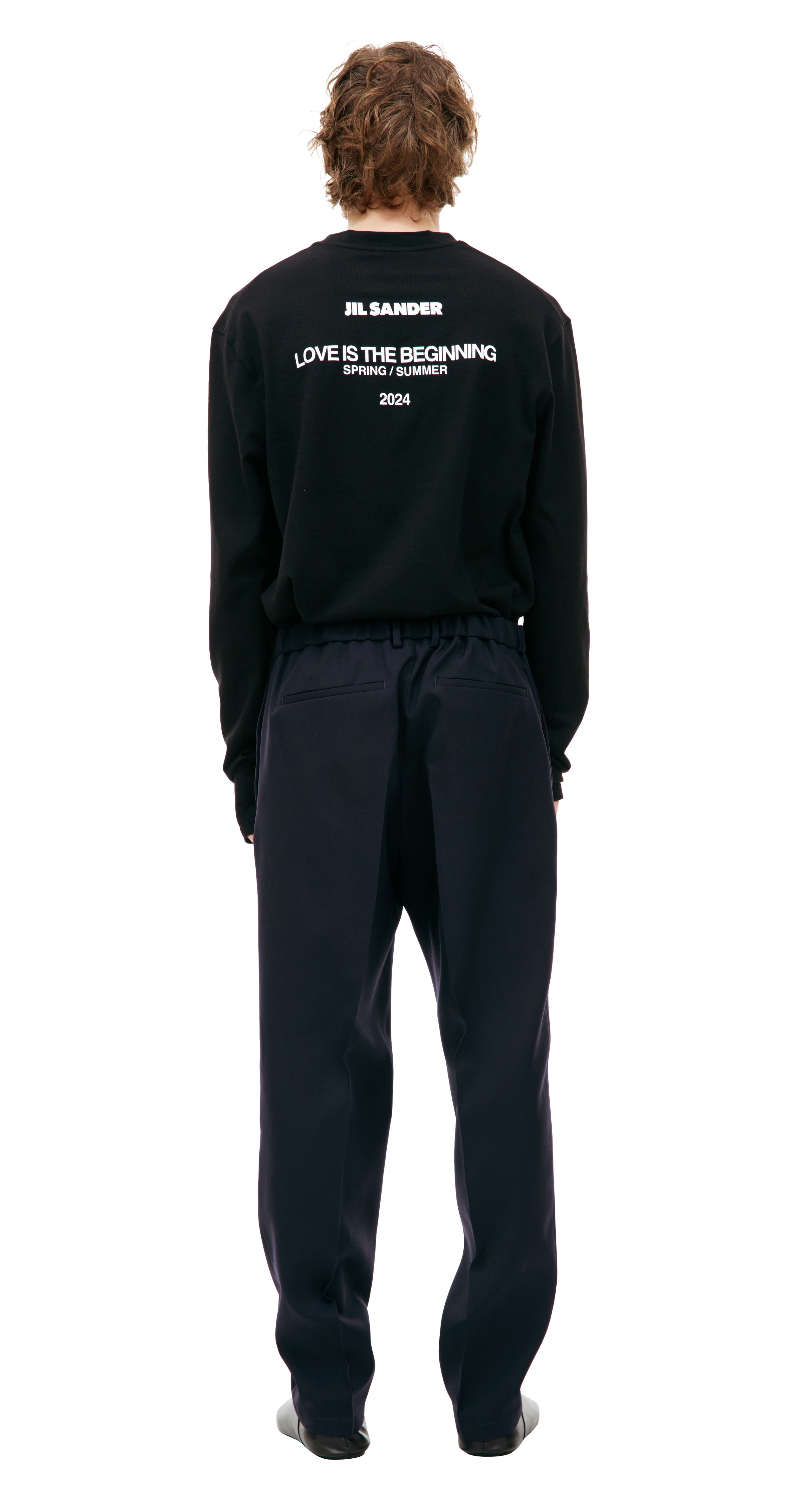 NAVY BLUE WOOL TROUSERS - 3