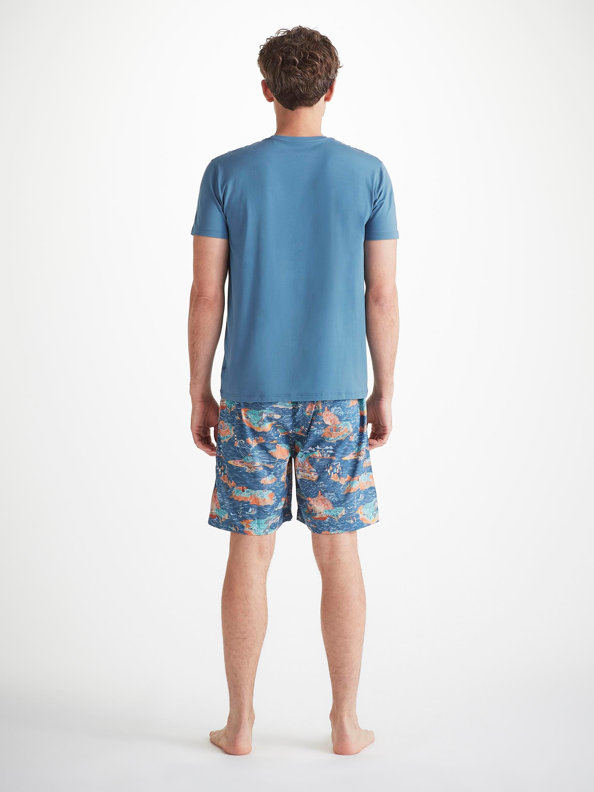 Men's T-Shirt Basel Micro Modal Stretch Steel Blue - 4