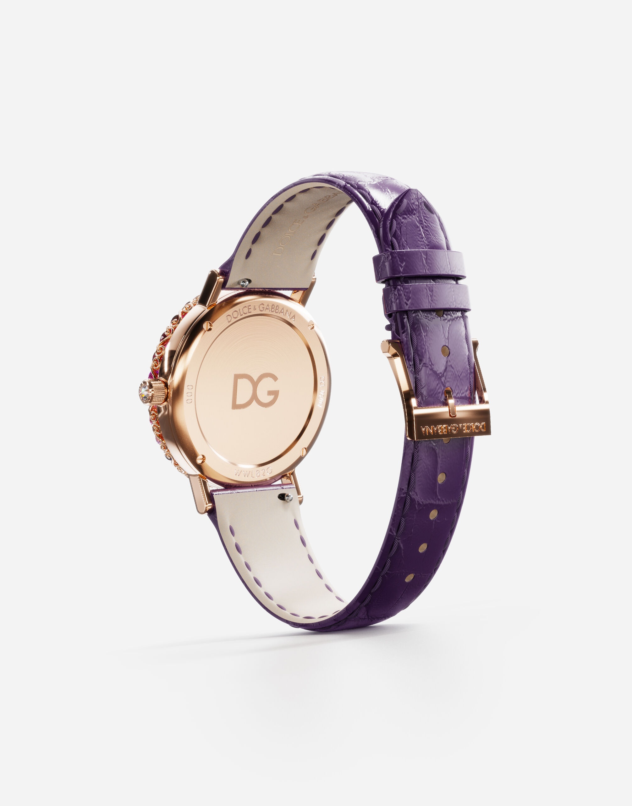 Iris watch in rose gold with multi-colored fine gems - 4