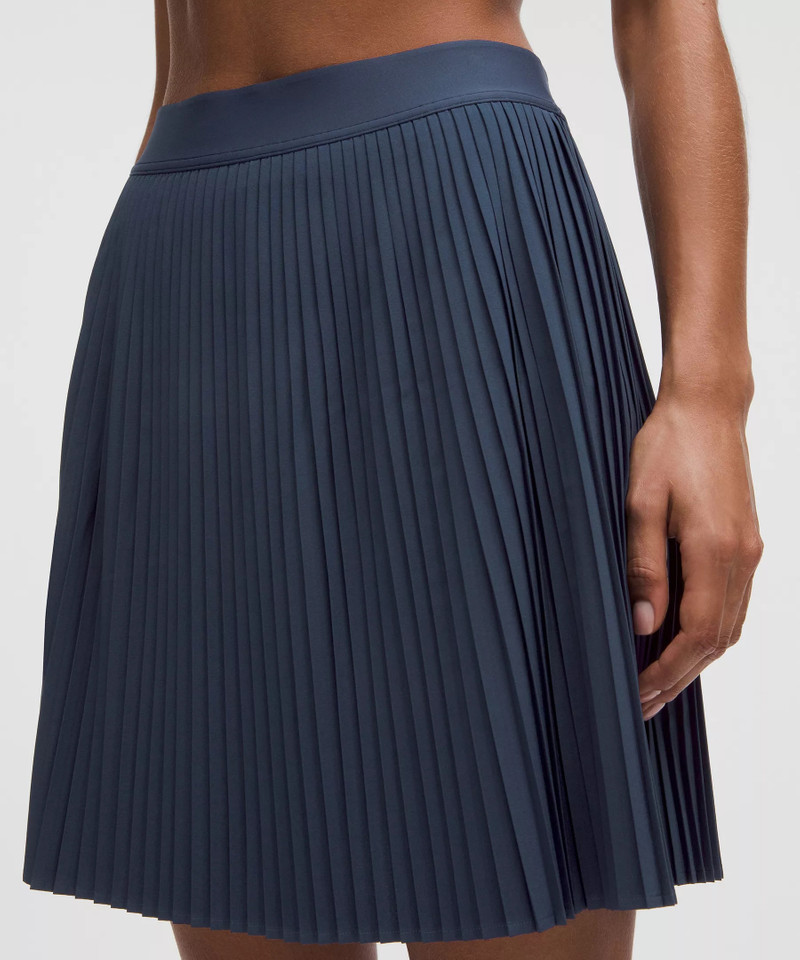 Pleated High-Rise Knee-Length Tennis Skirt 4