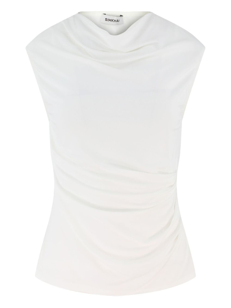 cowl-neck draped top - 1