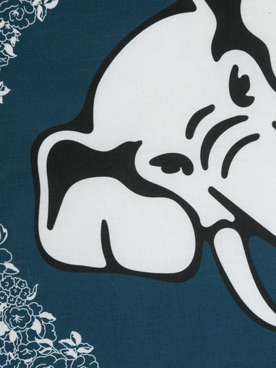 KENZO elephant-print cotton scarf outlook