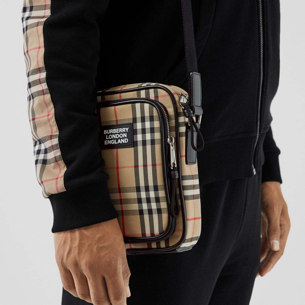 Vintage Check and Leather Crossbody Bag - 3