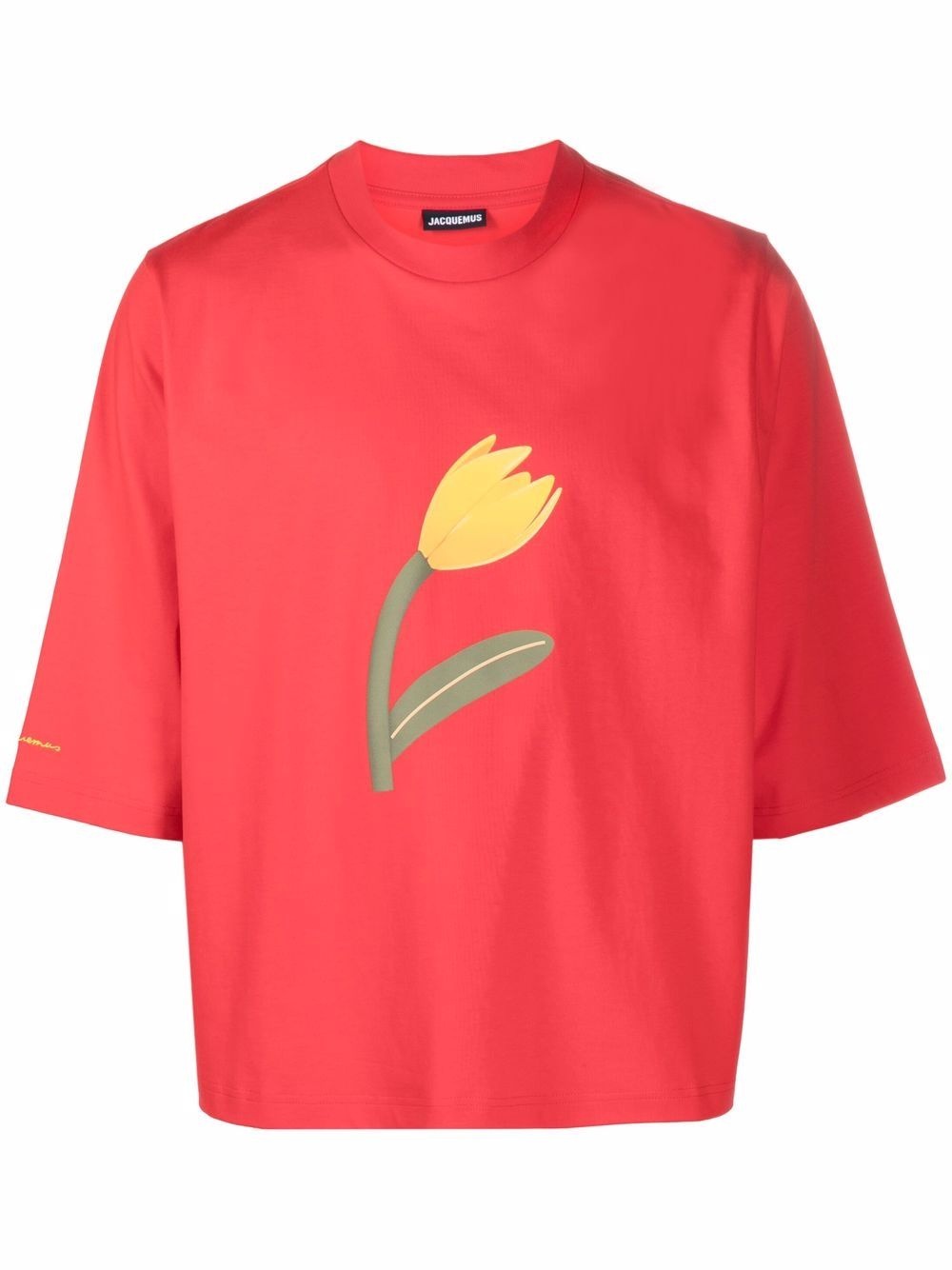 tulip print T-shirt - 1