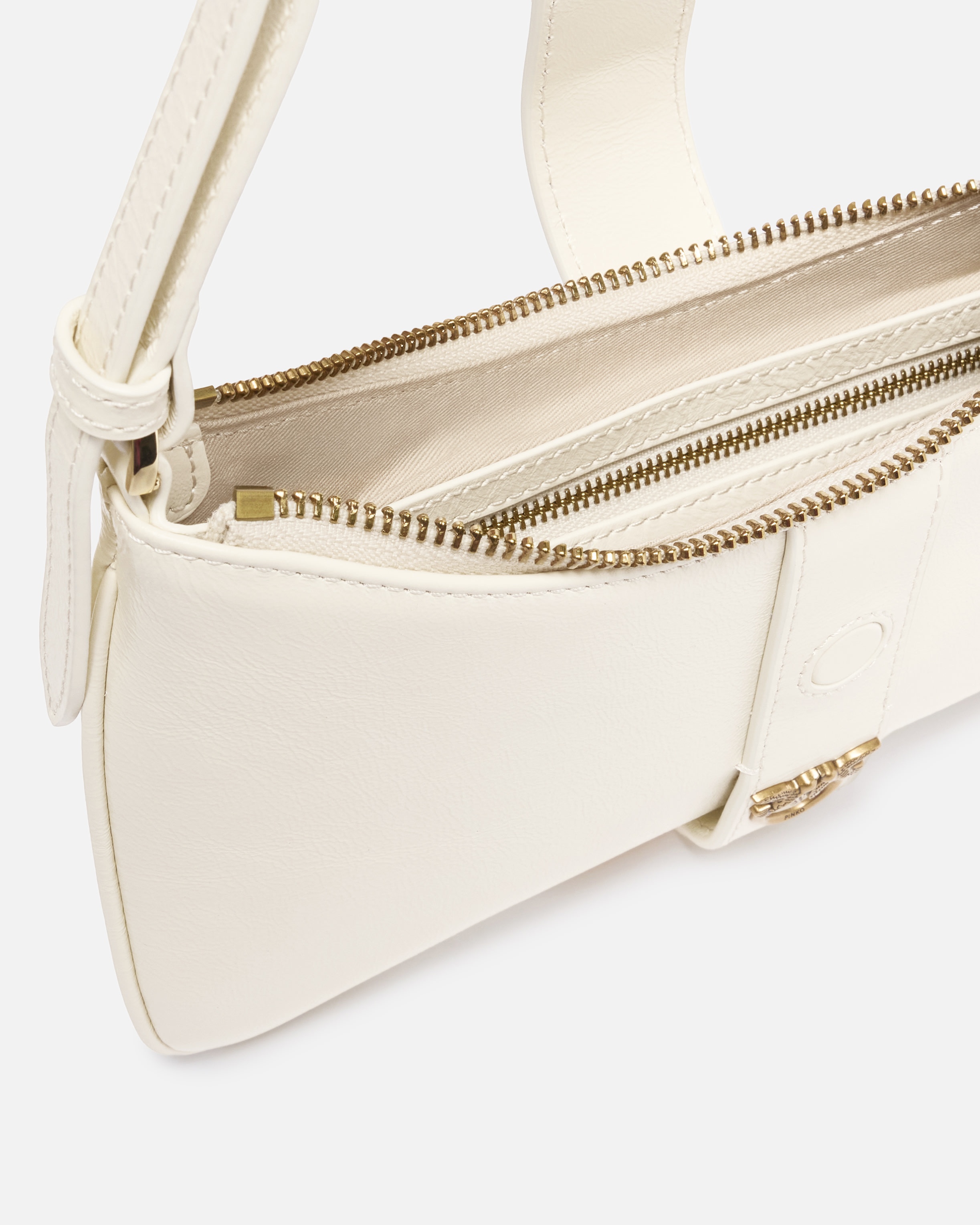 GLOSSY LEATHER SHOULDER BAG WITH RINGS - 4