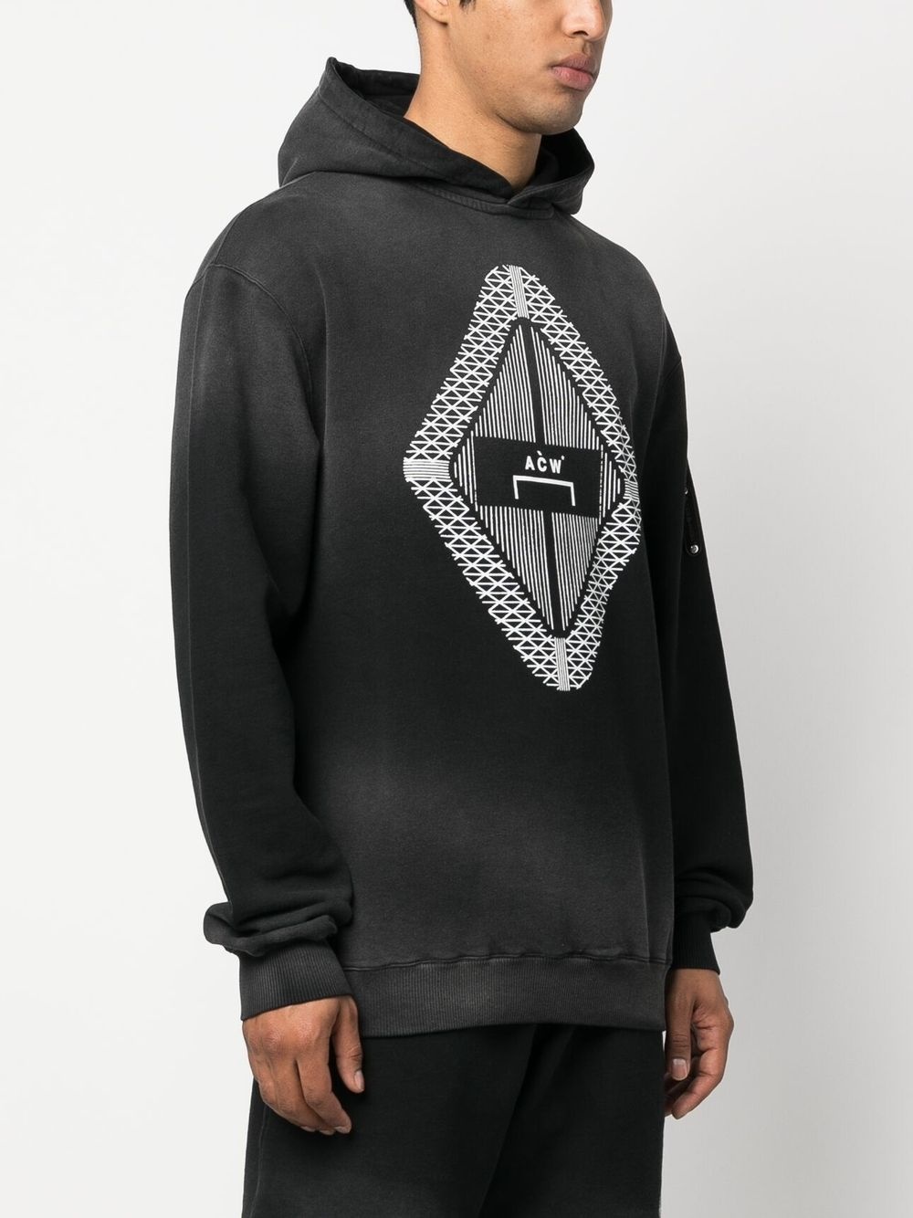 Gradient logo-print hoodie - 3