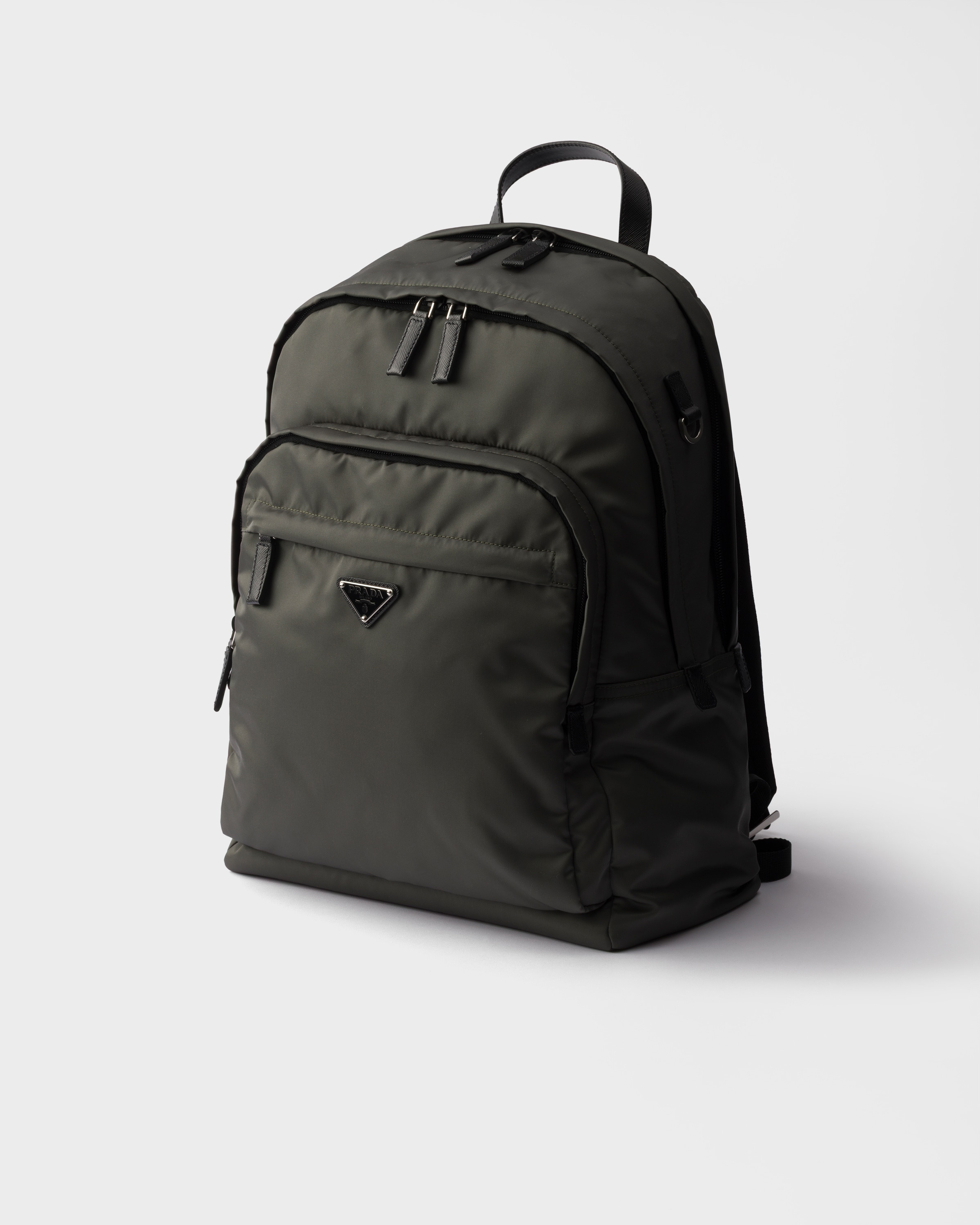 Re-Nylon and Saffiano leather backpack - 3