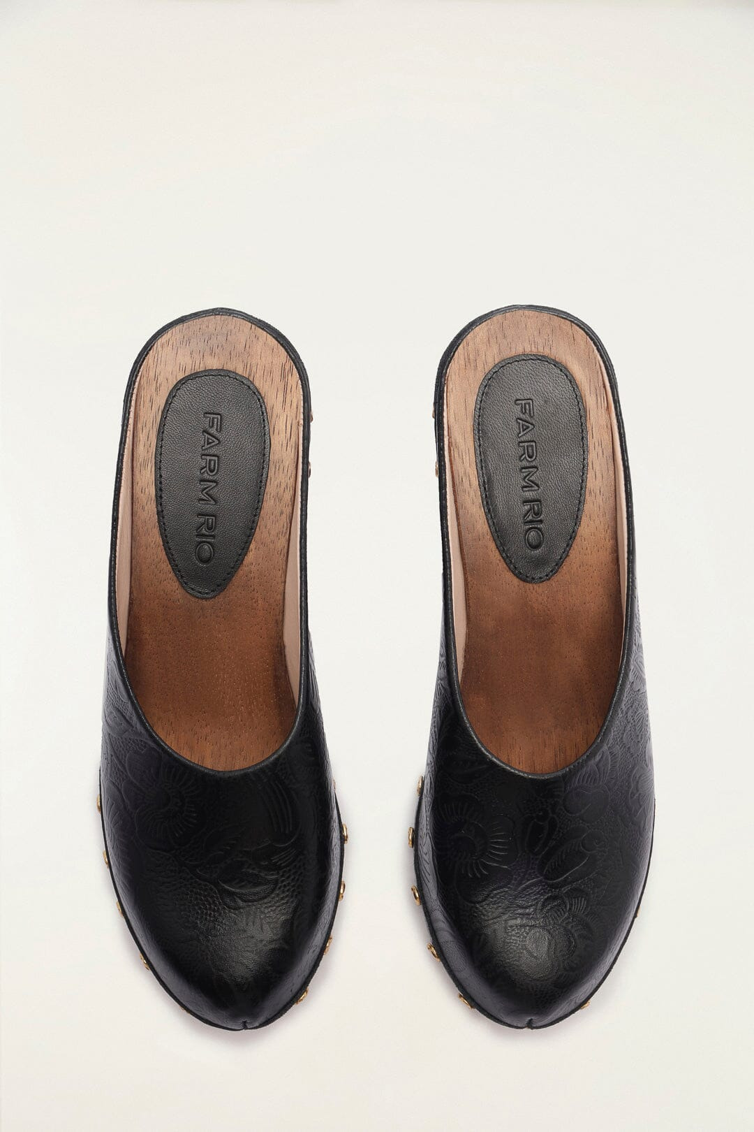 Black Embossed Wedge Clog - 7