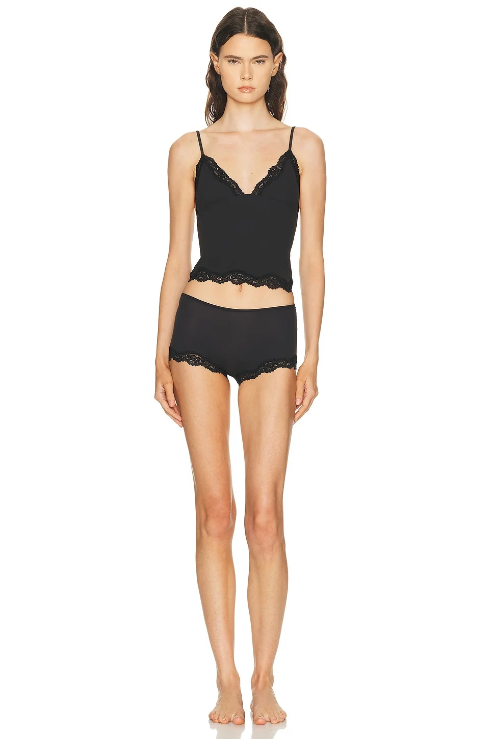 Fits Everybody Lace Triangle Cami & Boyshort Set - 1