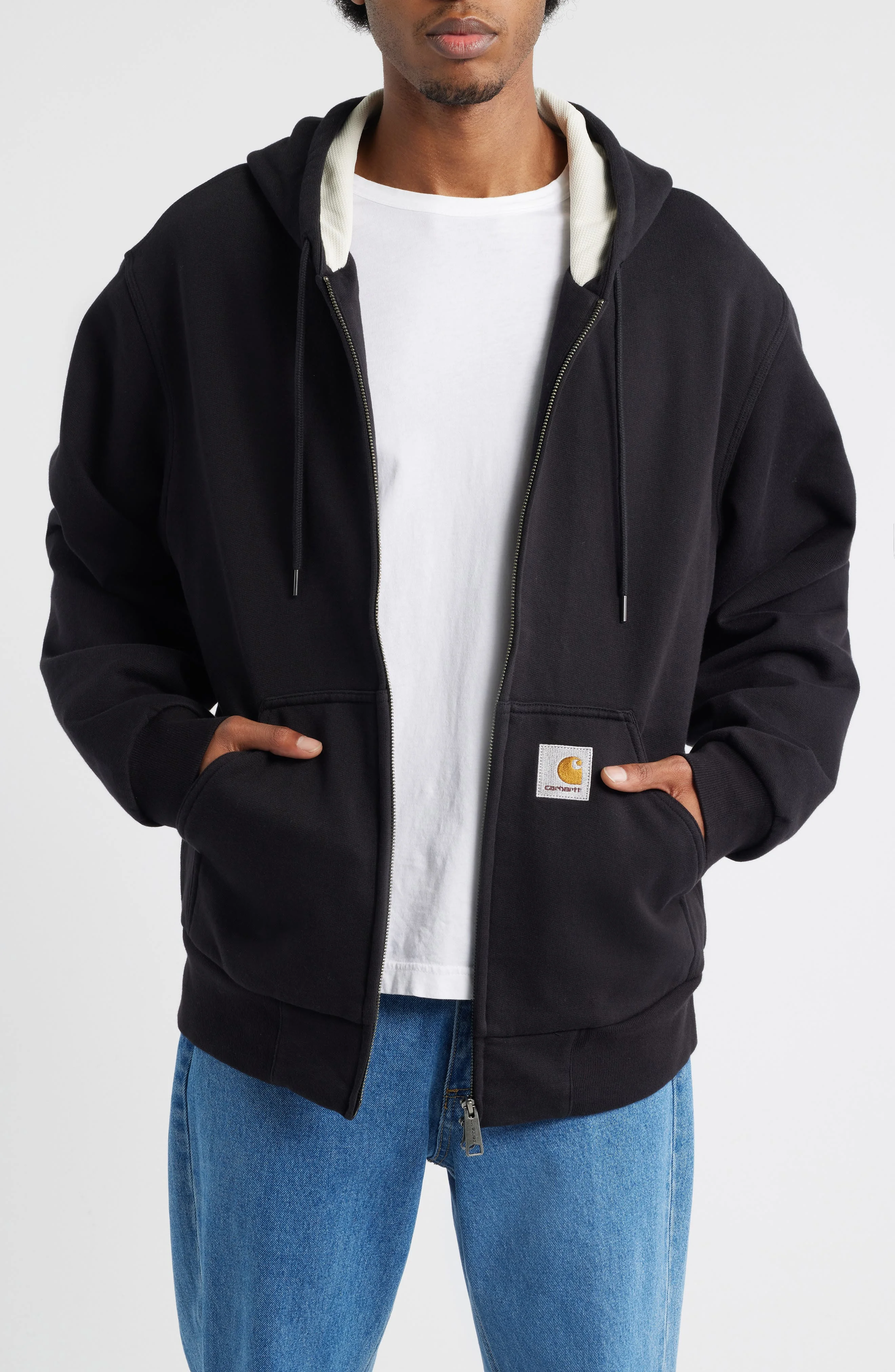 Carhartt Work In Progress Active Zip Hoodie in Black at Nordstrom - 1