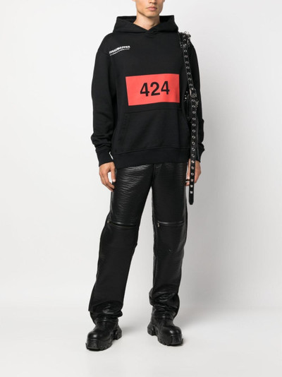 424 logo-print cotton hoodie outlook