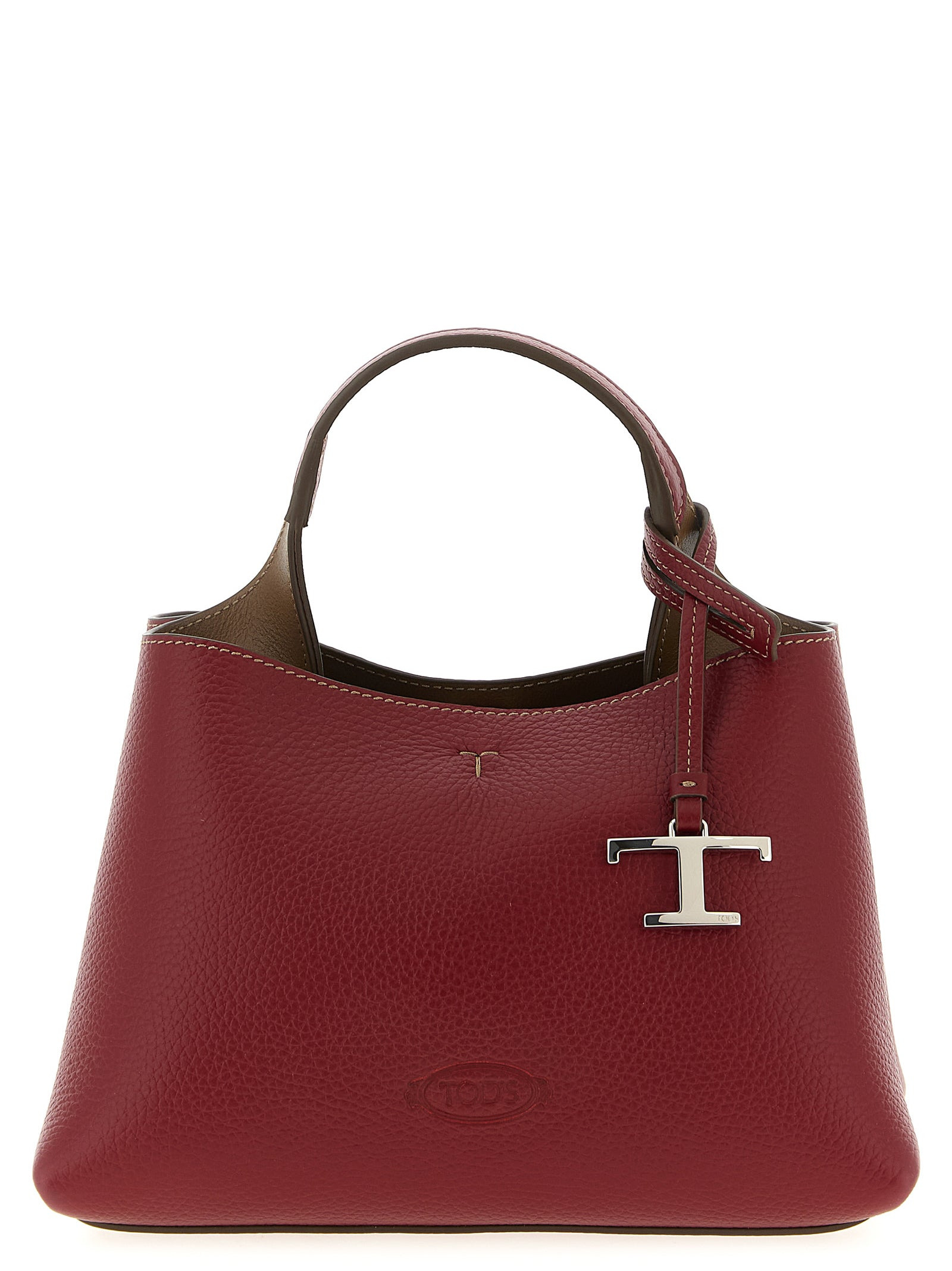 Micro Leather Handbag Hand Bags Red - 1
