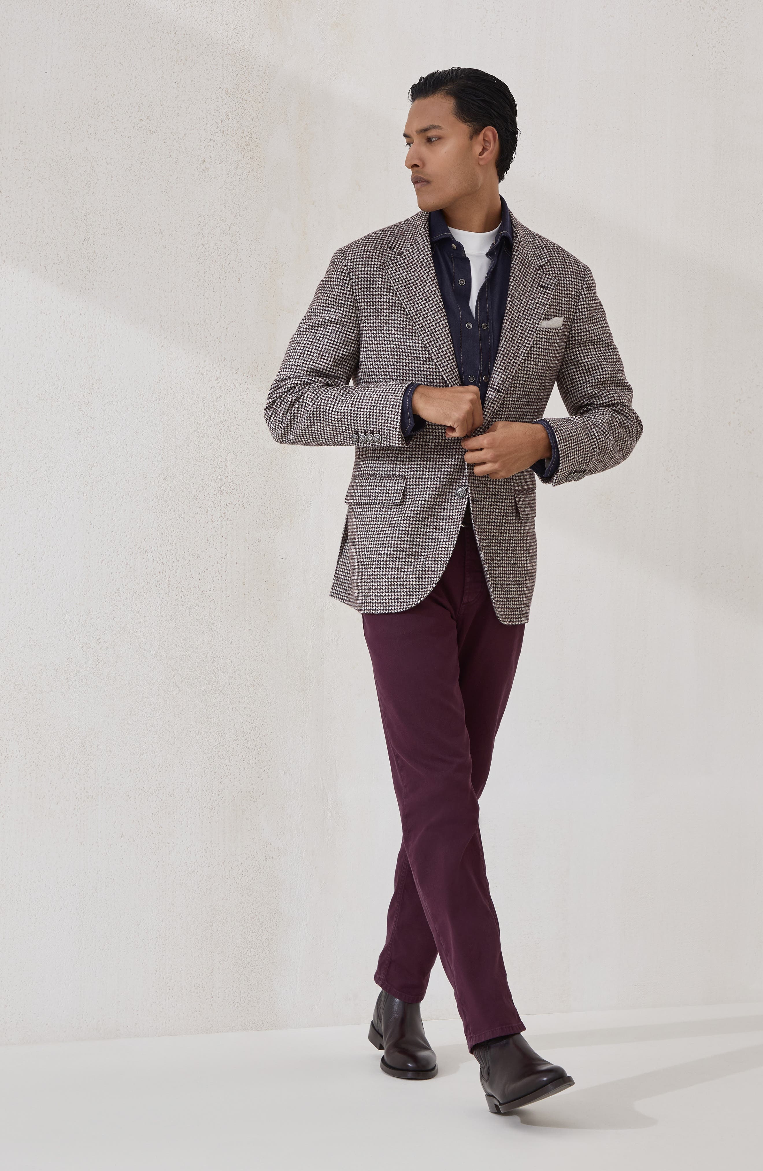 Brunello Cucinelli Blazer with metal buttons in Brown at Nordstrom - 6