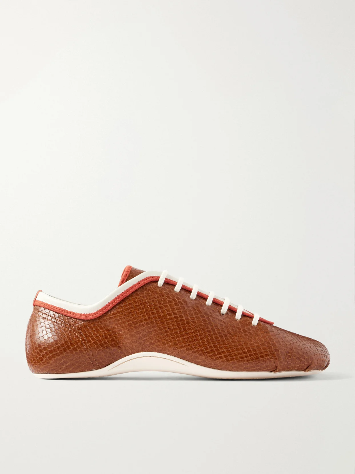 Snake-effect Leather Sneakers - 1