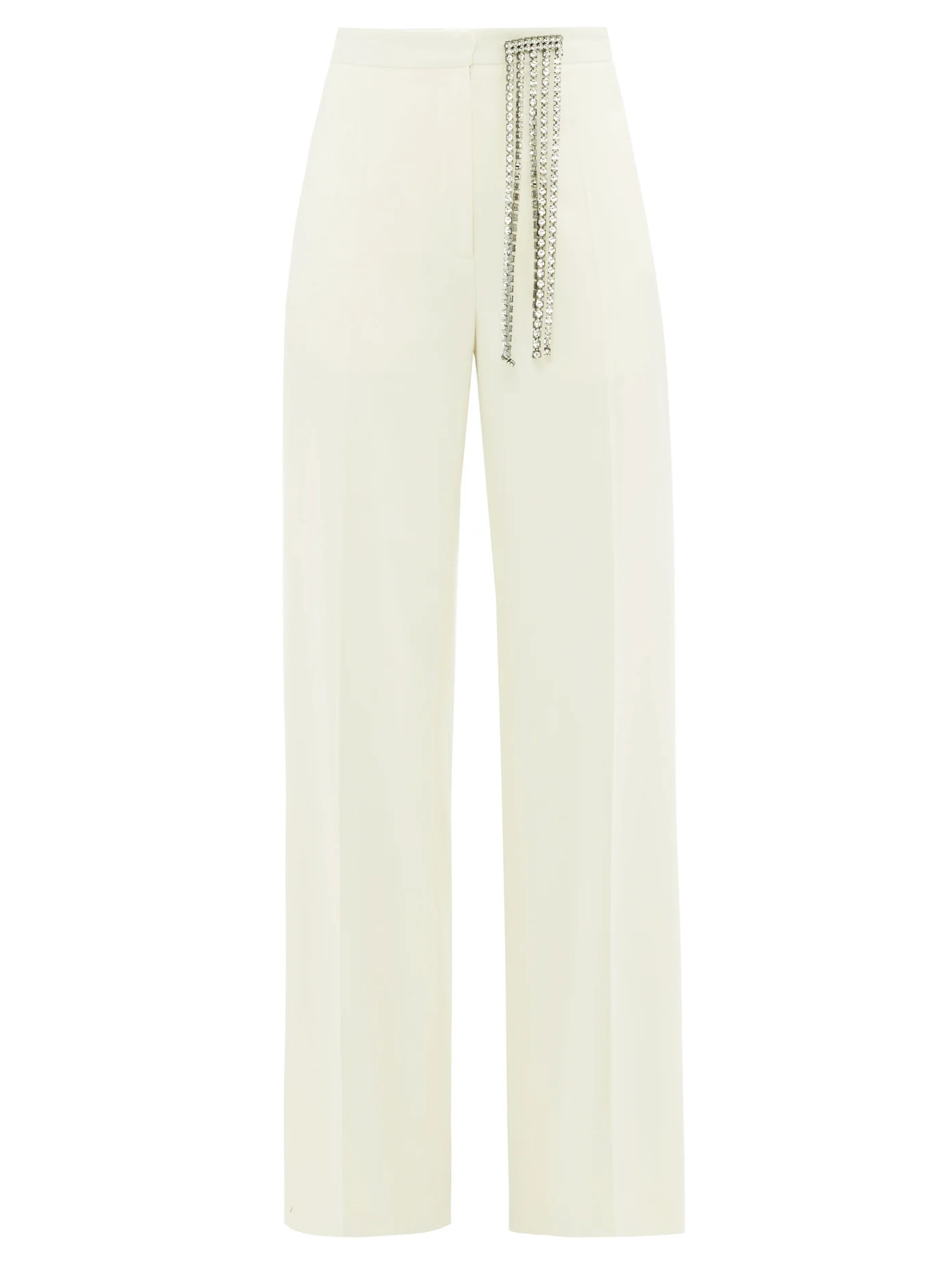 Crystal-embellished brushed wool-twill trousers - 1