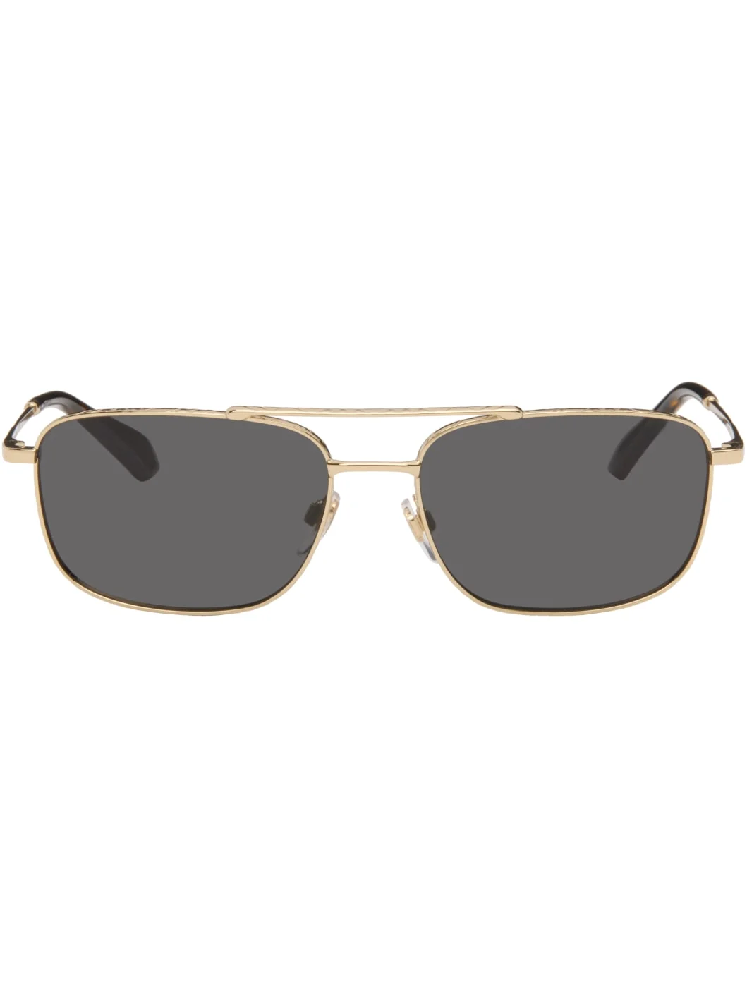 Gold Rectangular Sunglasses - 1