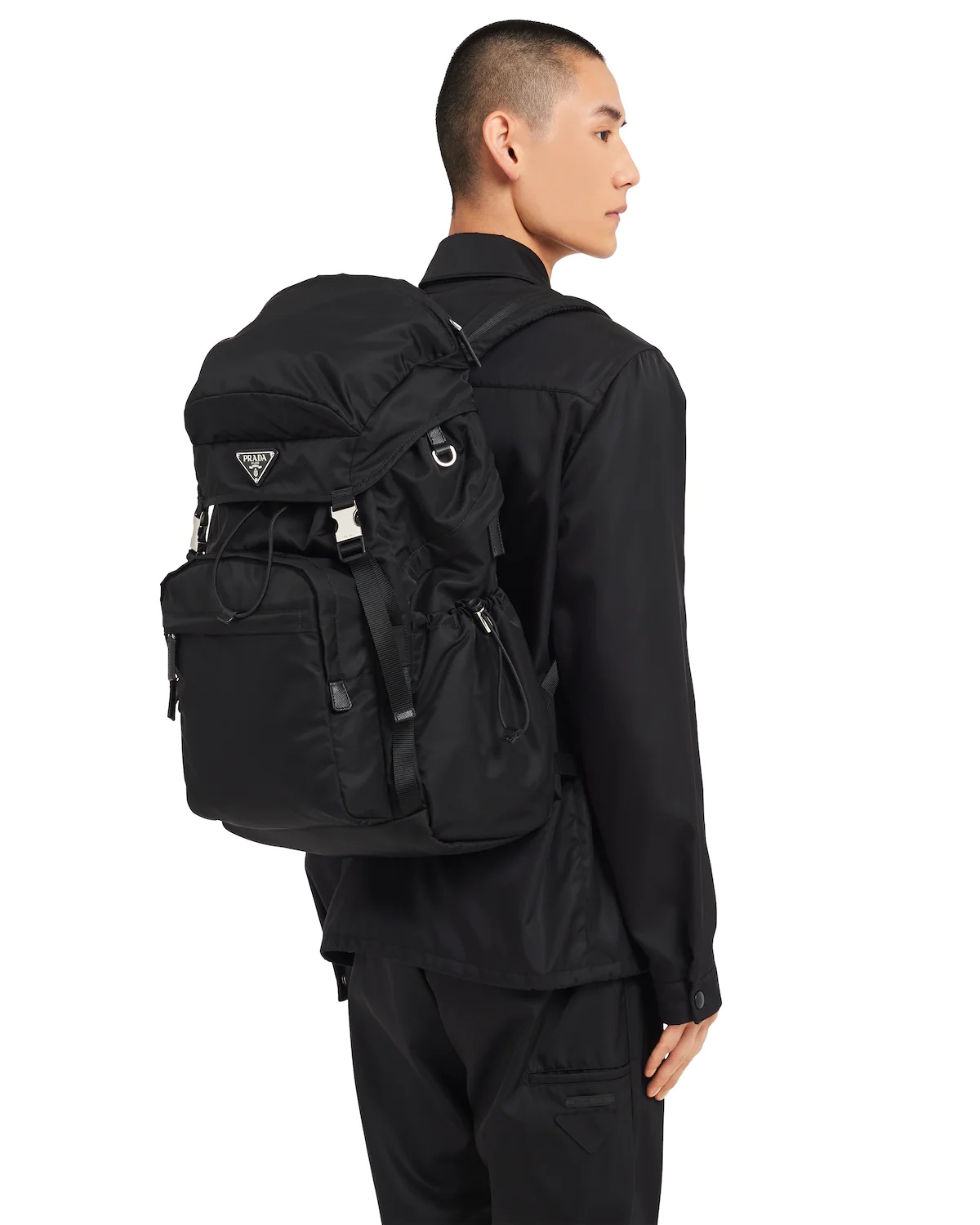 Re-Nylon and Saffiano leather backpack - 2