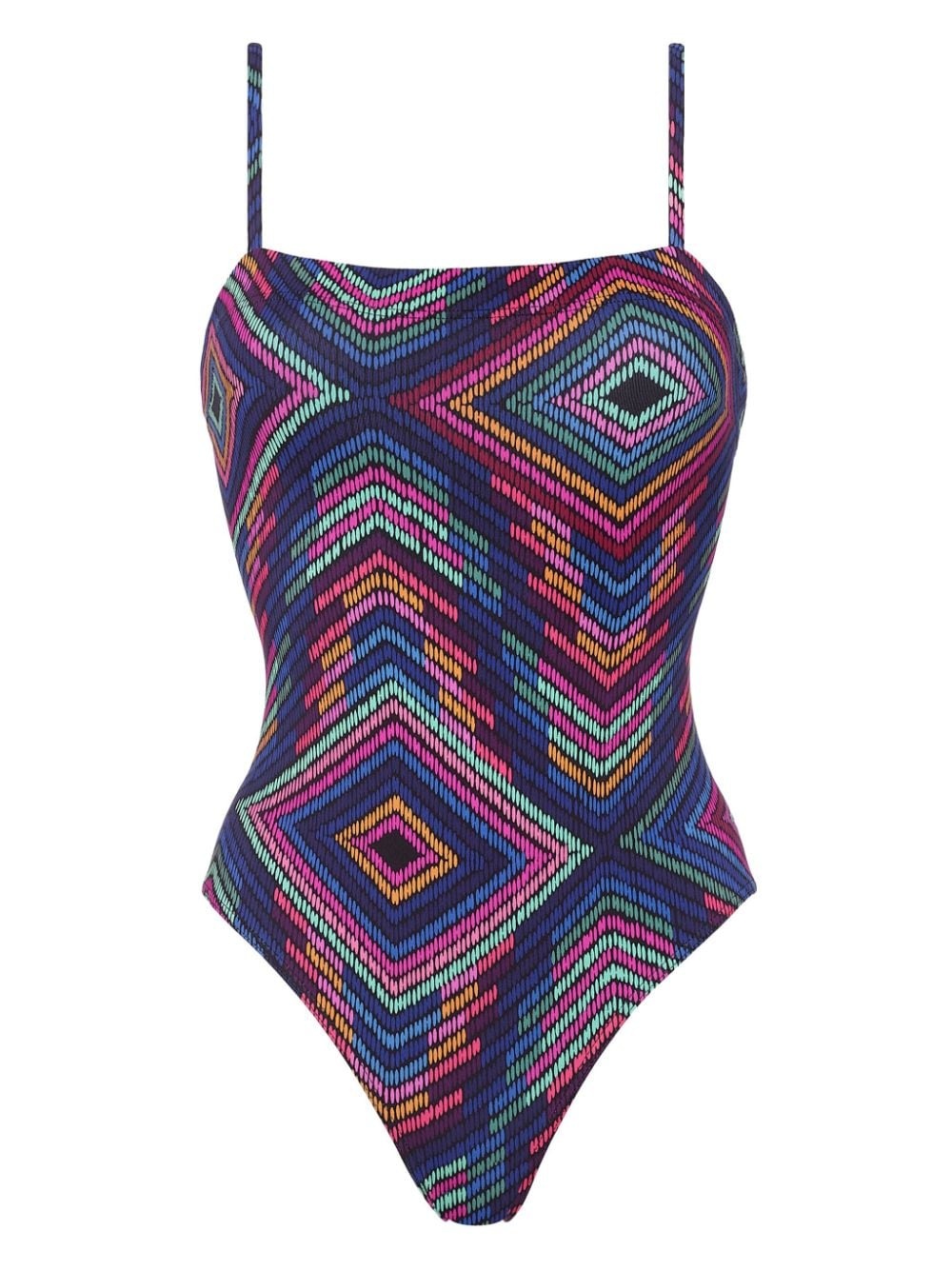 Optique spaghetti-strap swimsuit - 1