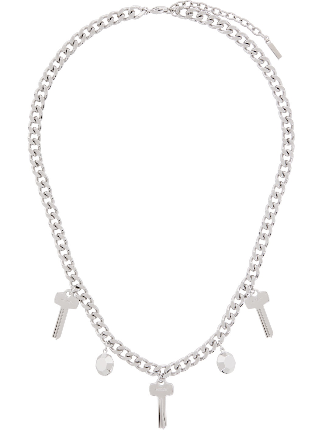 Silver Key Charm Chain Necklace - 1