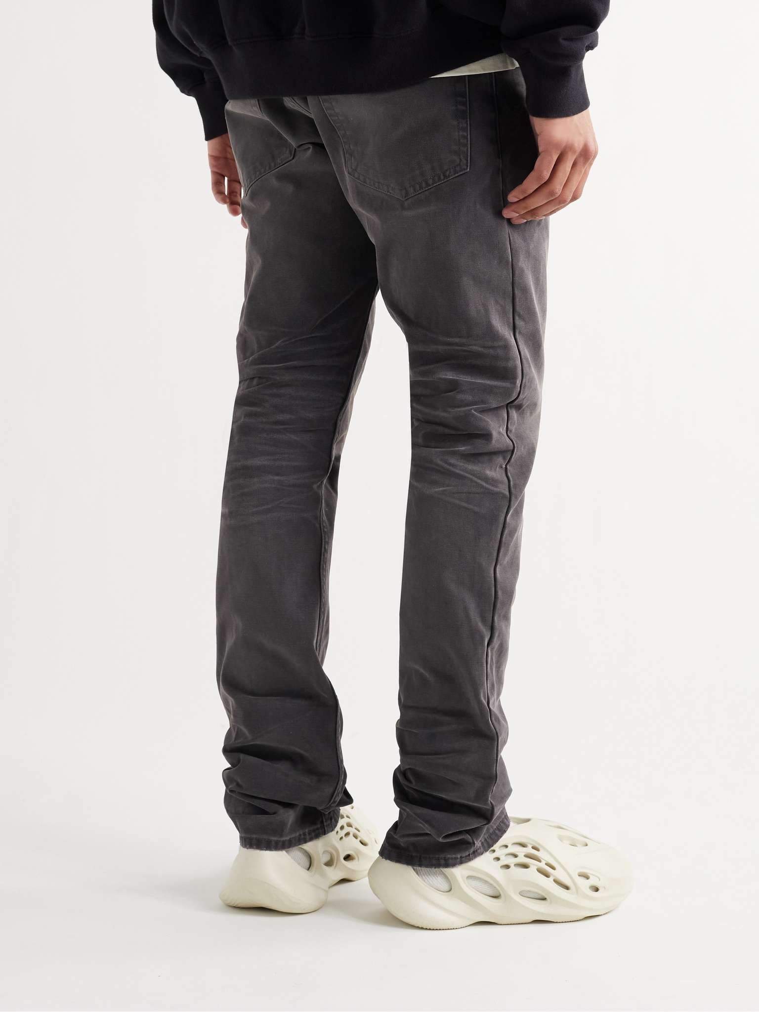 Stone-Washed Cotton-Canvas Jeans - 4