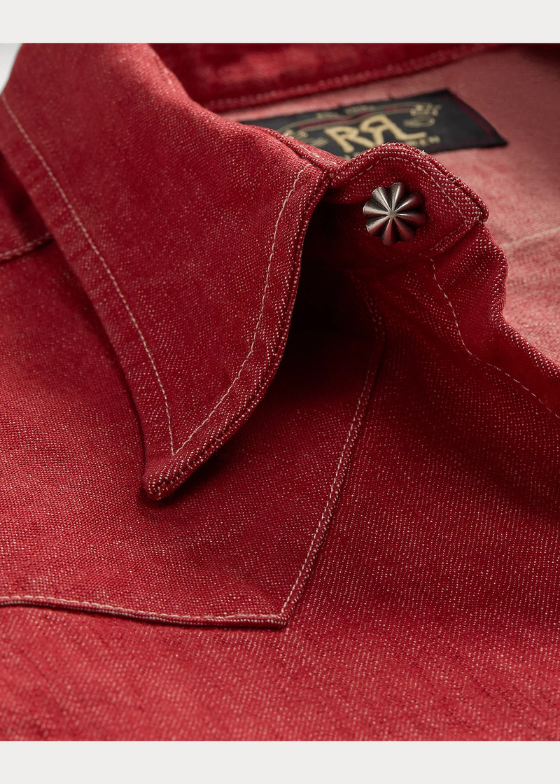 Slim Fit Denim Western Shirt 3