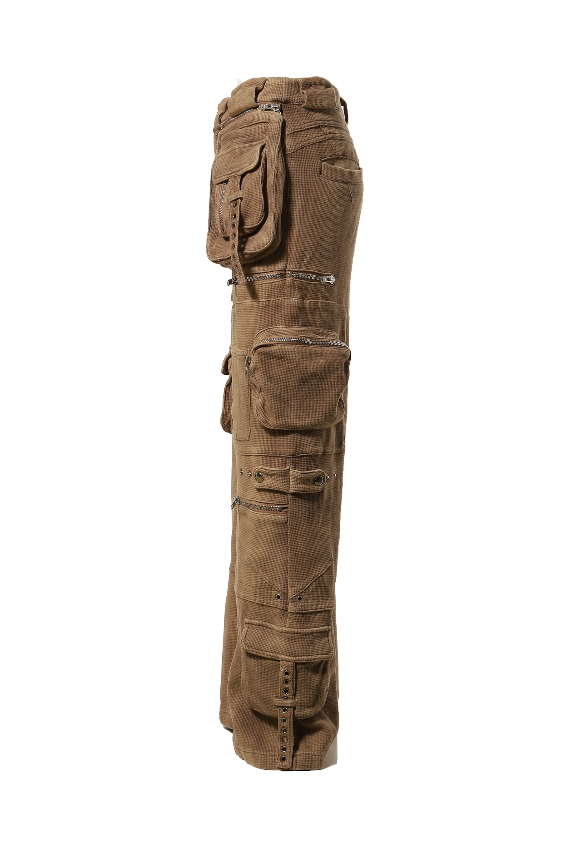 HEAVY WAFFLE CARGO PANTS / KHA - 6