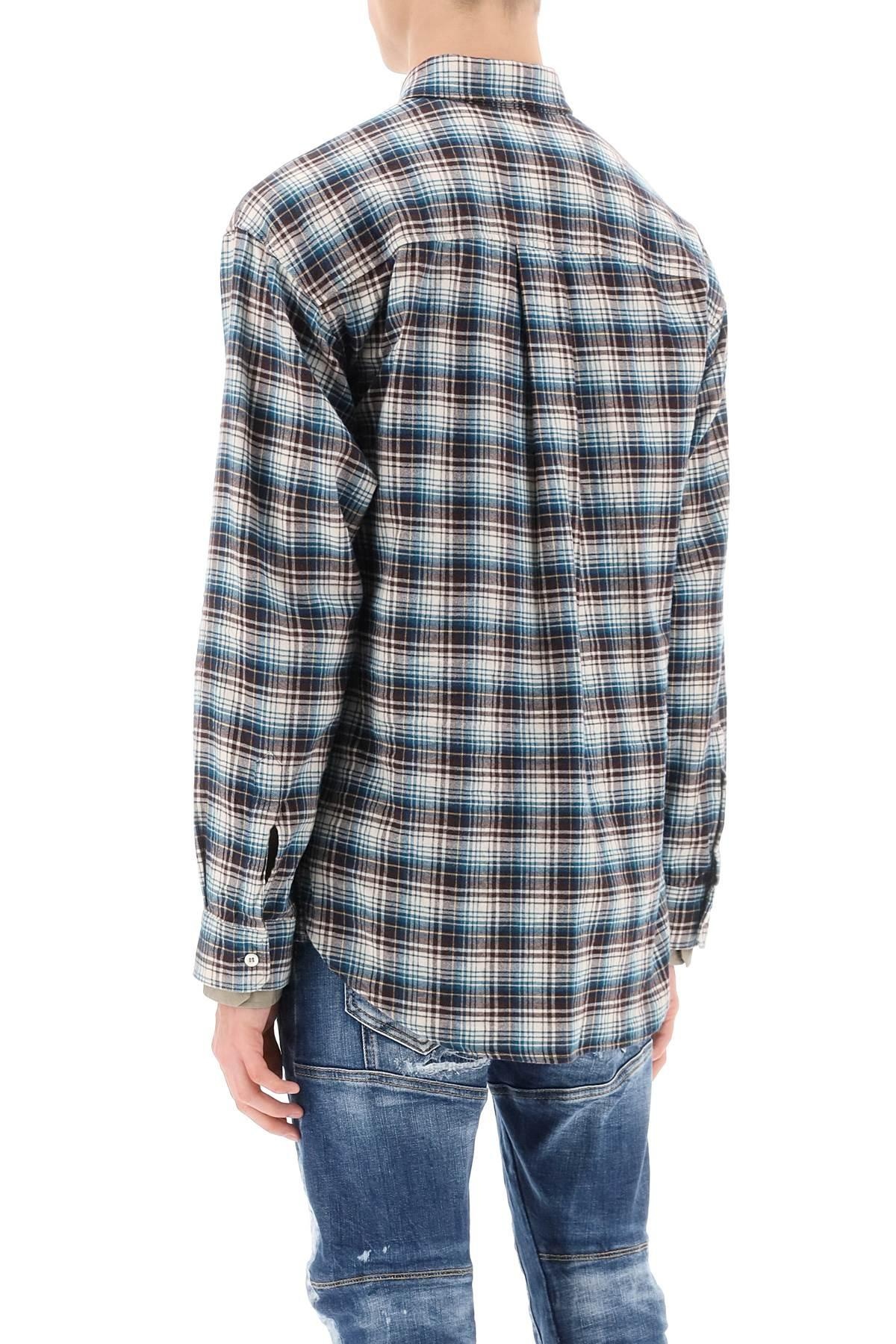 Check shirt with layered sleeves - 4