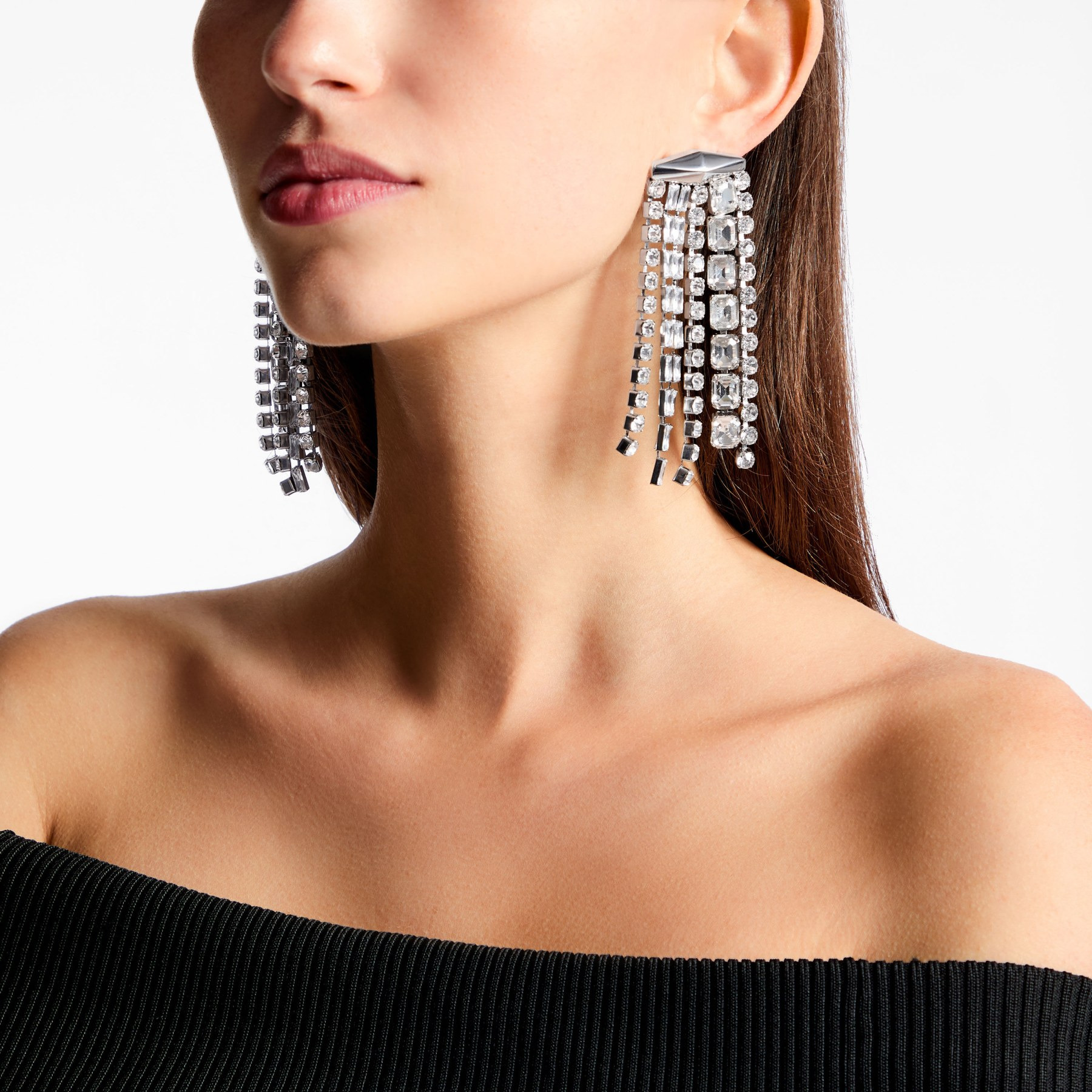 Zandra Earrings
Silver-Finish Crystal Earrings - 2