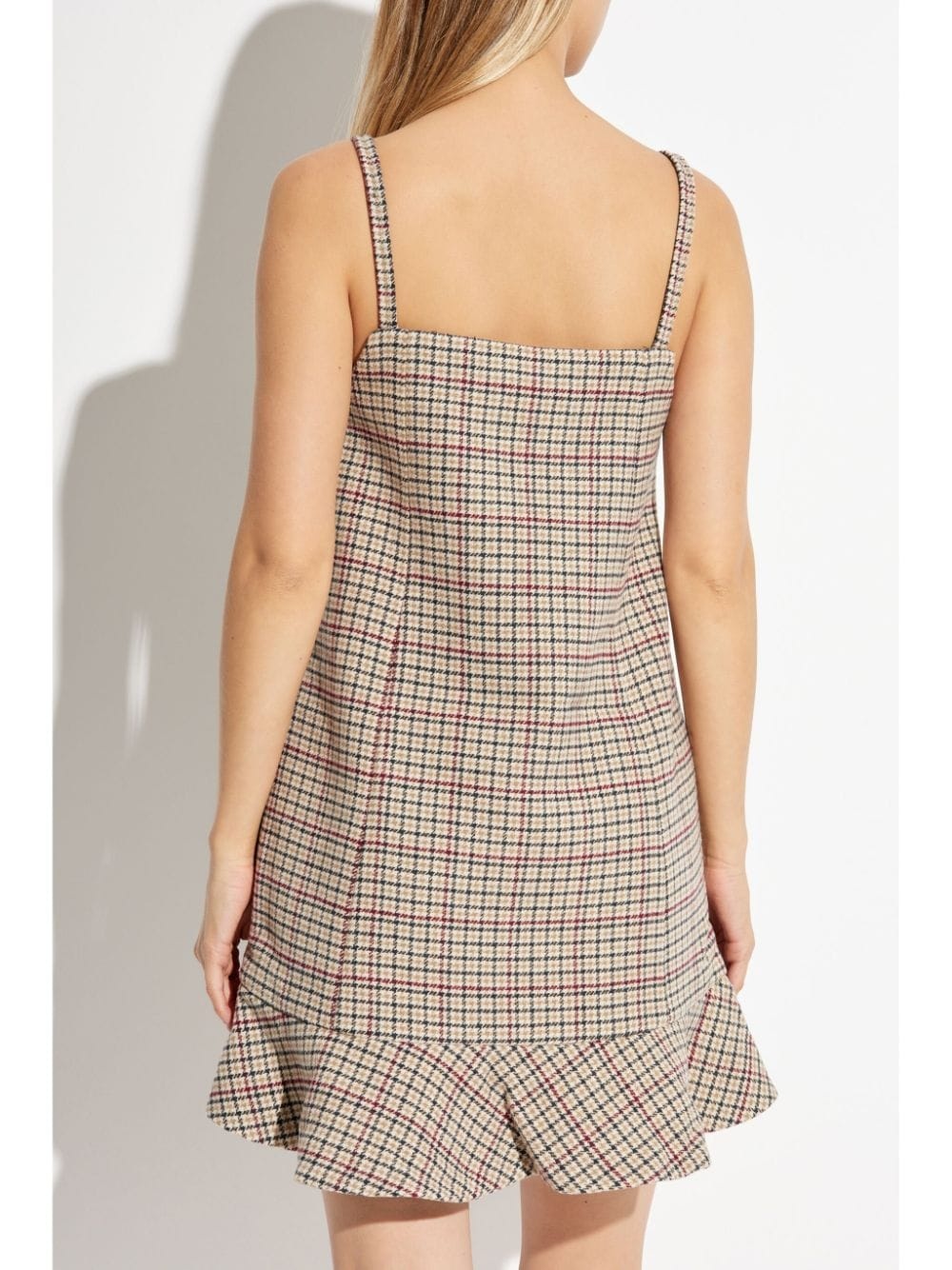 sleeveless checked minidress - 4