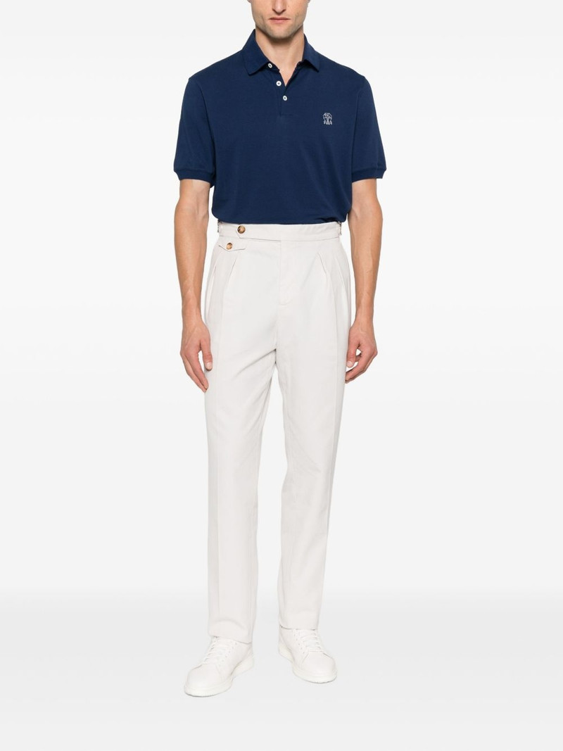 Brunello Cucinelli embroidered cotton polo shirt outlook