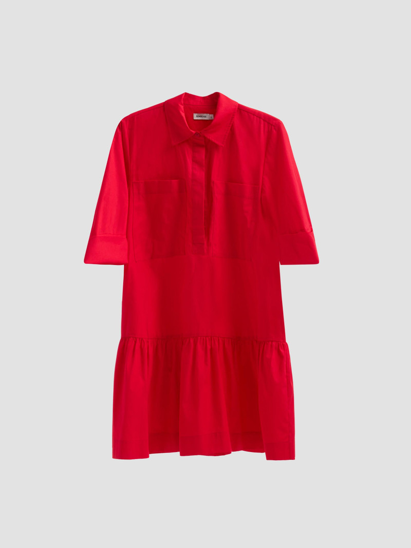 Women's Criss Cotton-Blend Mini-Shirtdress - Scarlet 1
