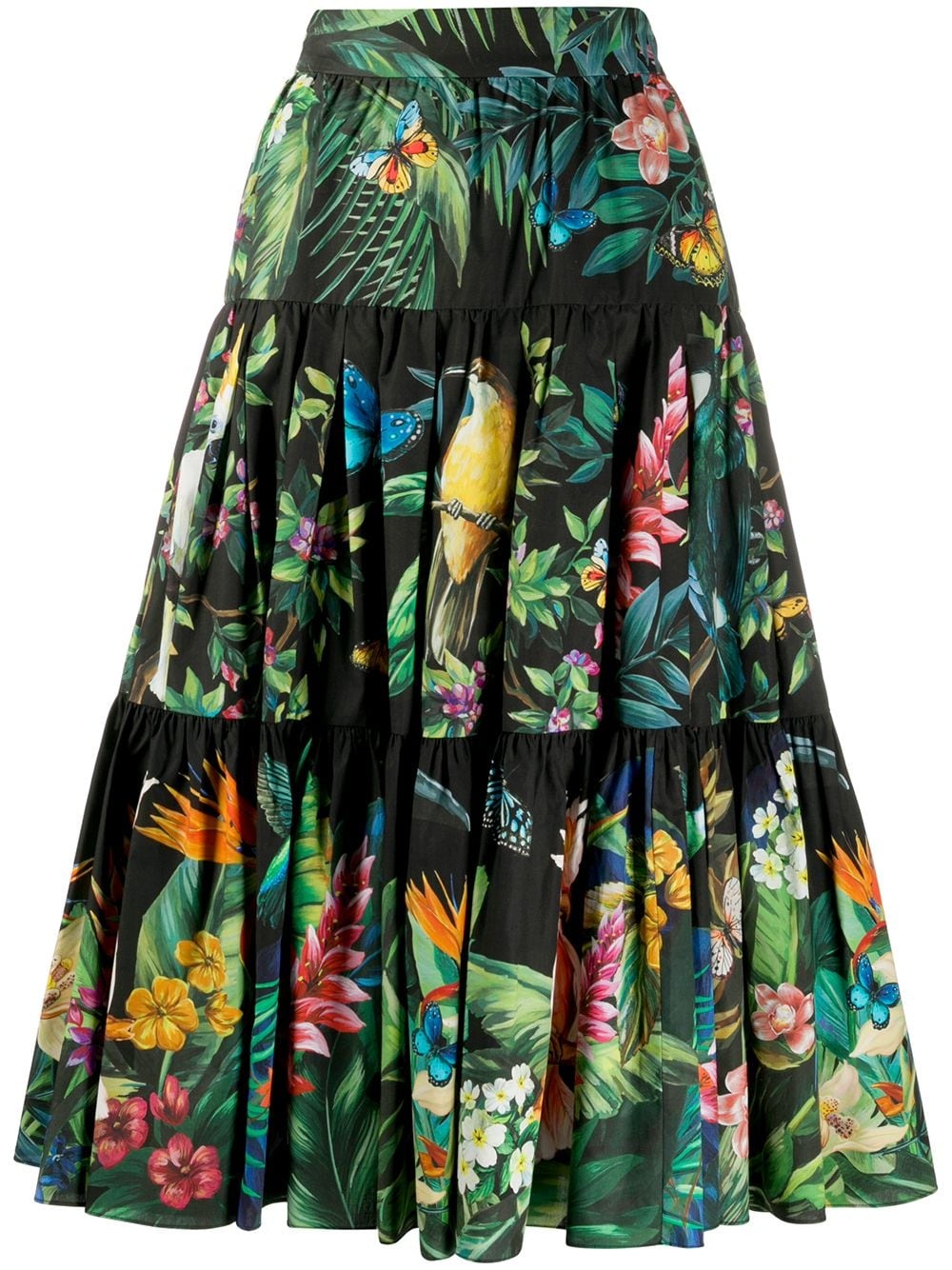 floral print midi skirt - 1