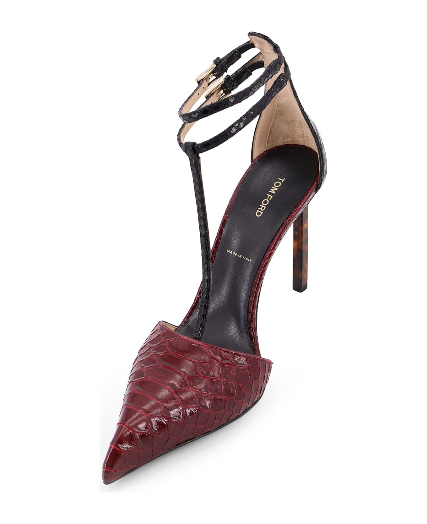 Python-effect Leather Pumps - 4