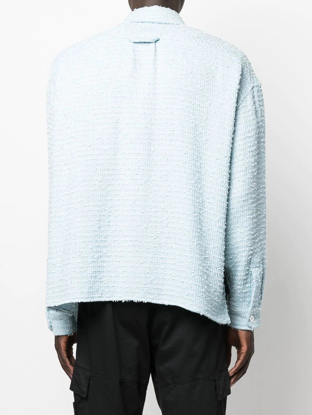 long-sleeved bouclé over-shirt - 4