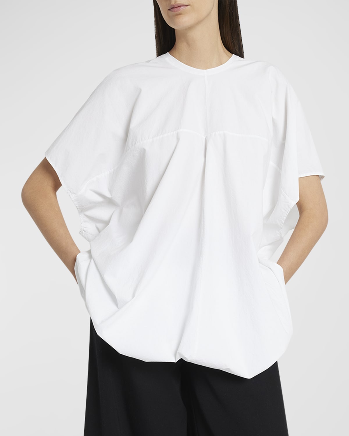 Ivio Short-Sleeve Drawstring Balloon Top - 7