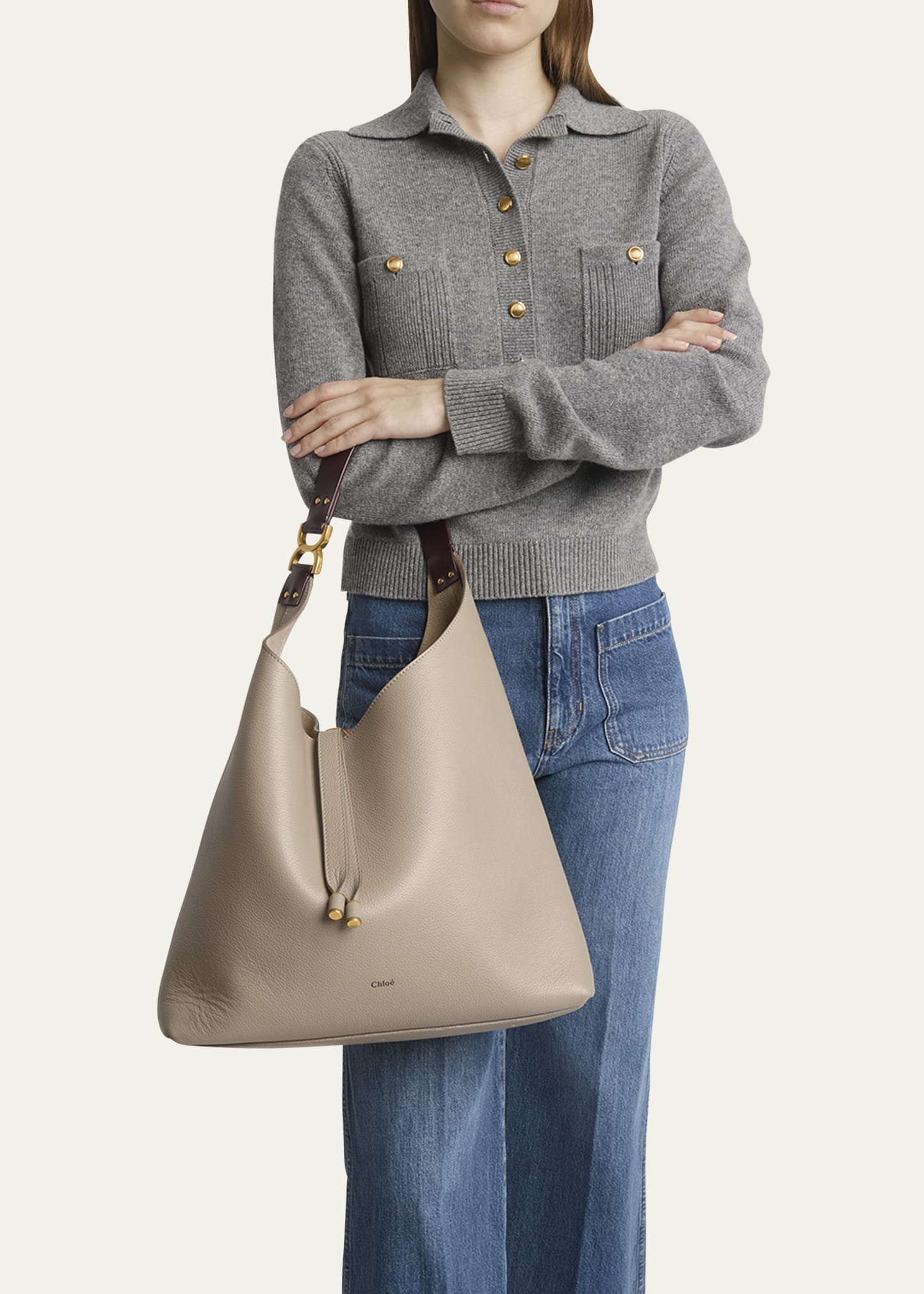 Marcie Hobo Bag in Grained Leather - 2