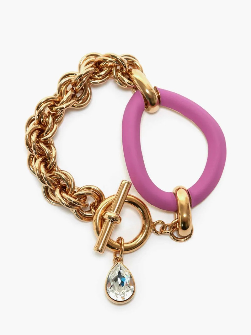 OVERSIZED LINK CHAIN BRACELET WITH CRYSTAL 1