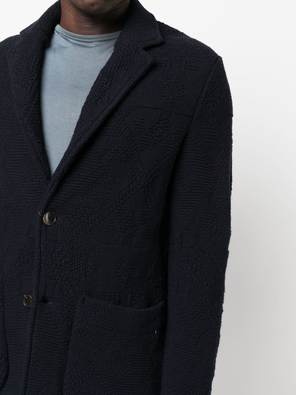 fitted single-breasted button blazer - 5