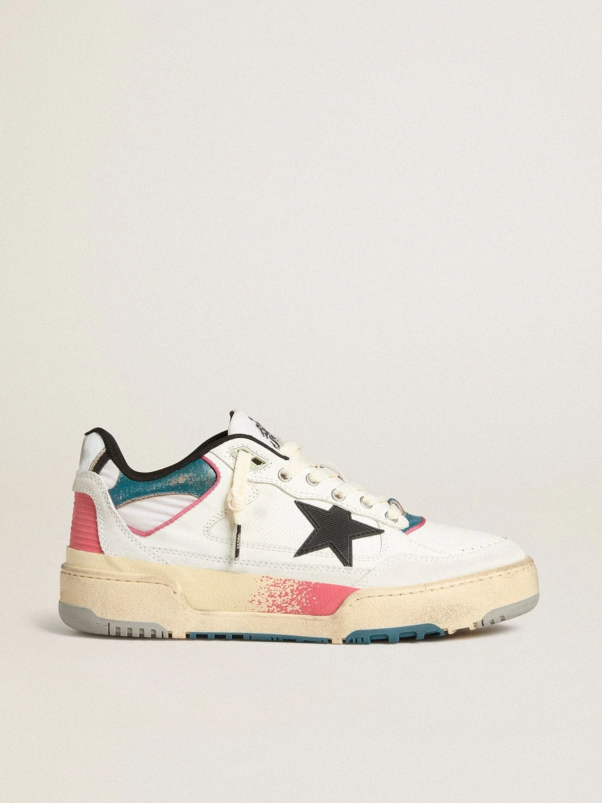 Men's Forty2 with black star and silver foiled leather heel tab - 1