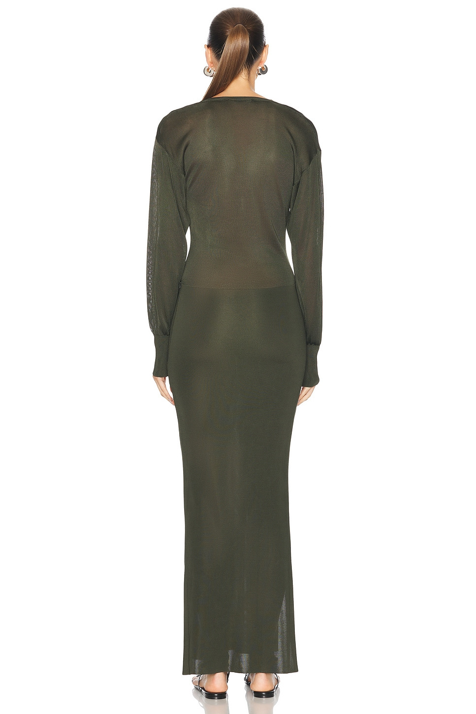 V Neck Midi Dress - 4