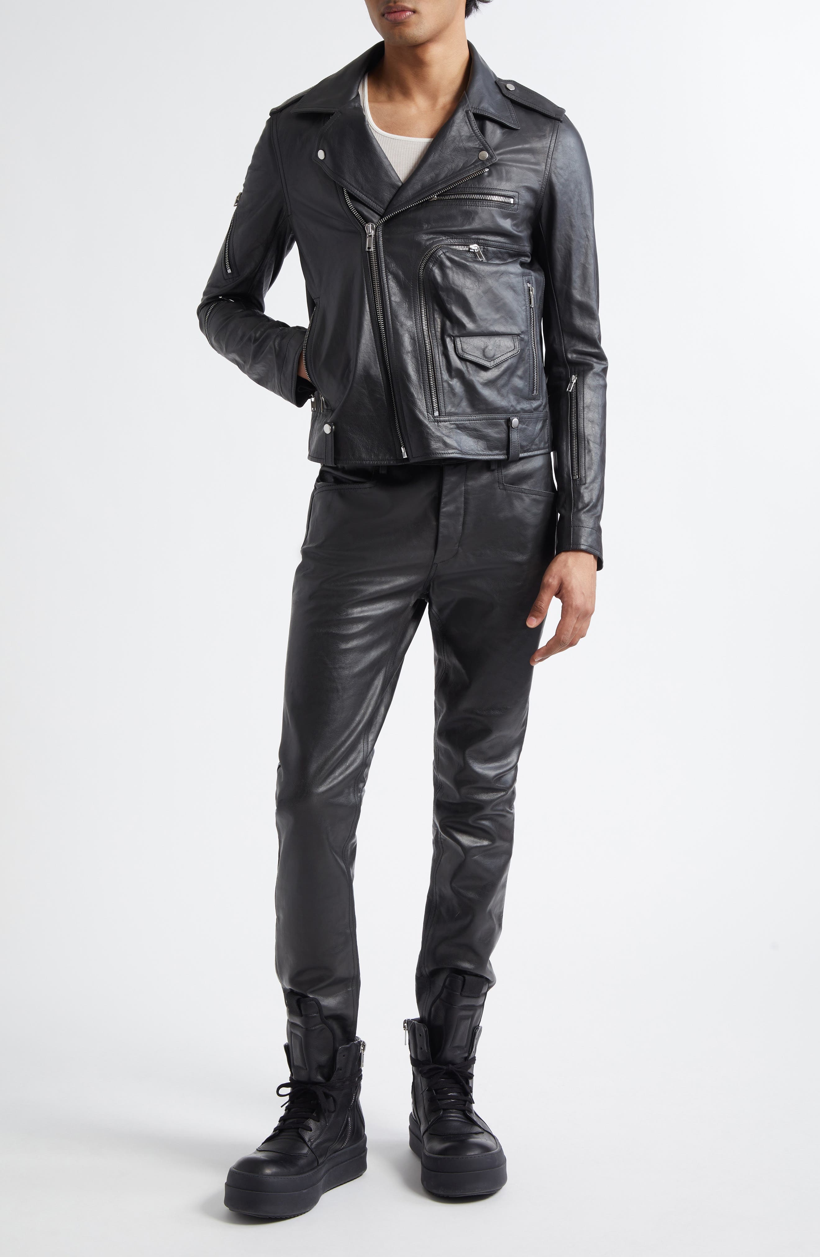 Rick Owens Hollywood Bauhaus Stooges Leather Jacket in Black at Nordstrom - 2