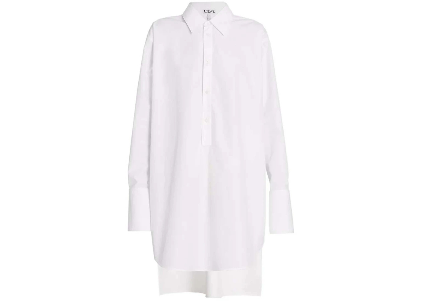 LOEWE Deconstructed Cotton Shirt Dress Optic White - 1