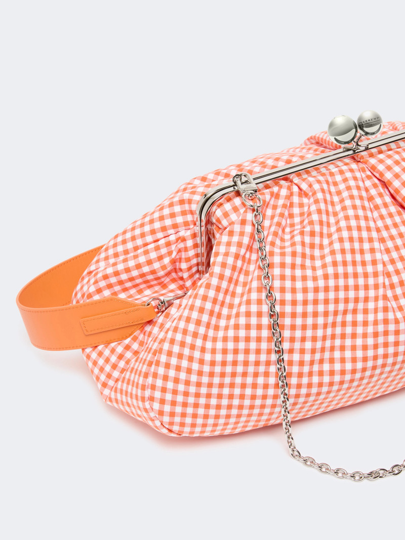 BETA Large gingham cotton Pasticcino Bag - ORANGE 3