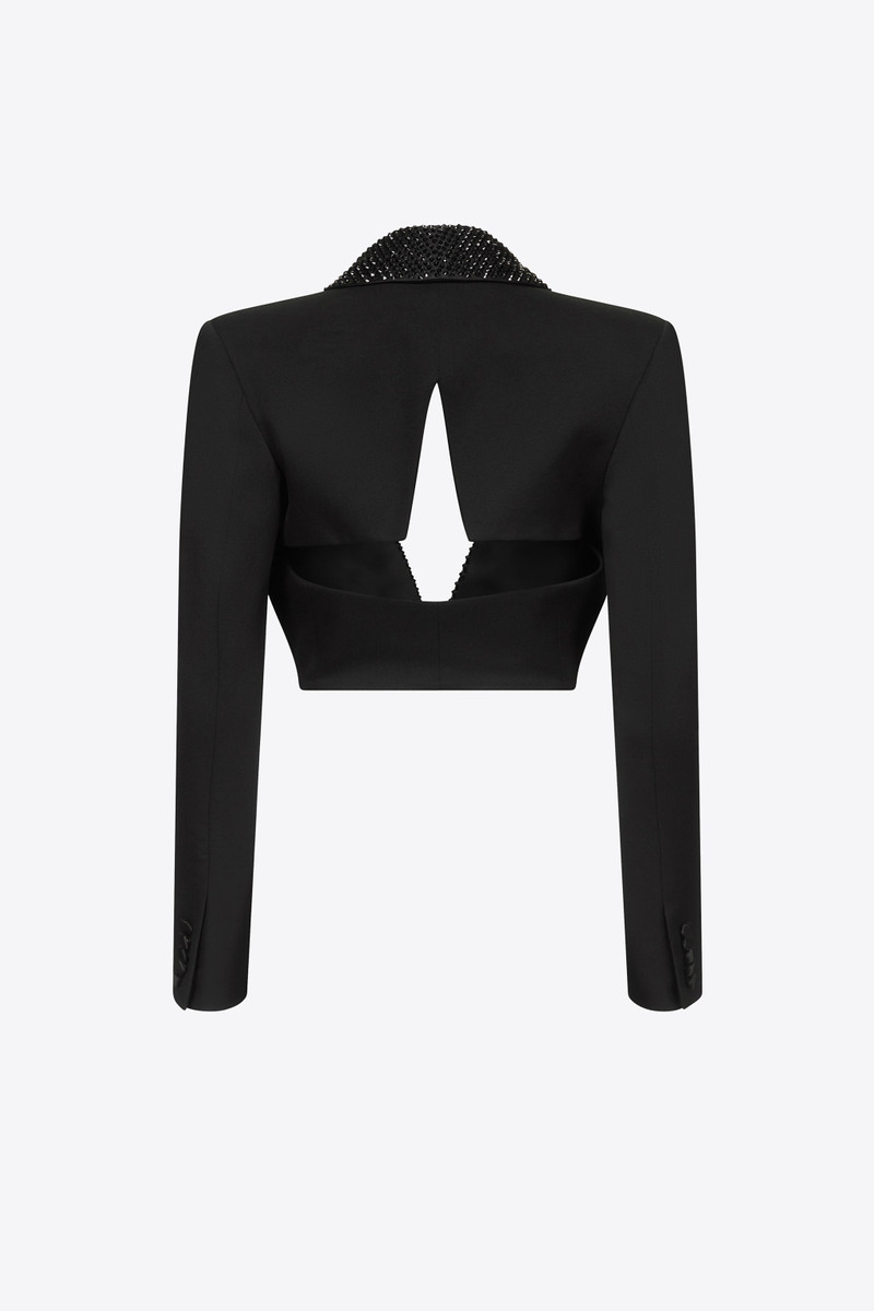 AREA CRYSTAL EMBELLISHED CROPPED BLAZER outlook