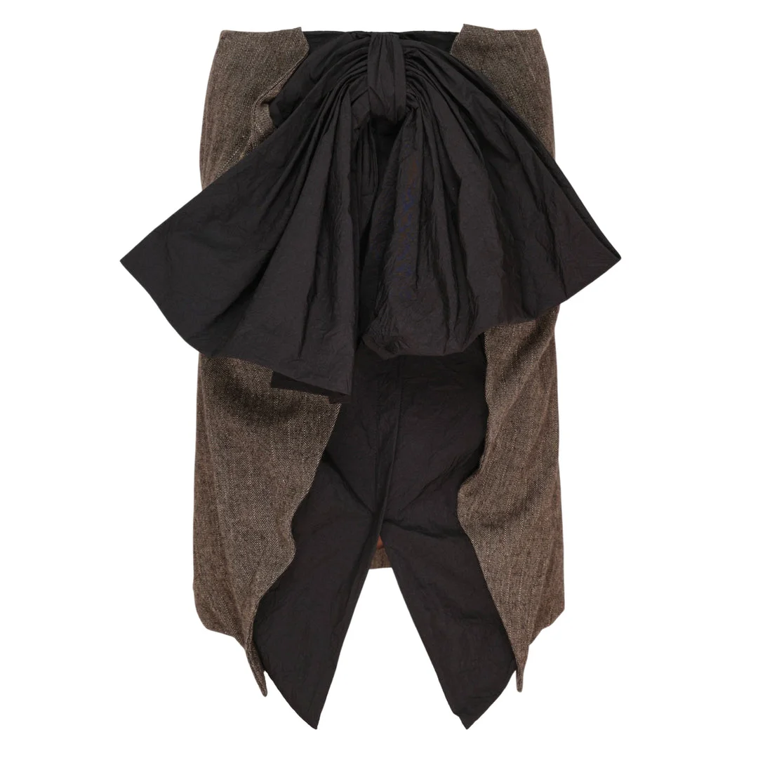 Bow Detail Draped Skirt - 1