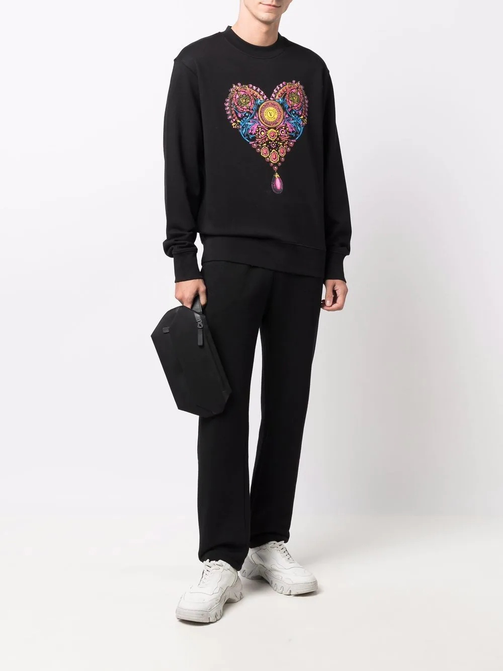 heart print sweatshirt - 2