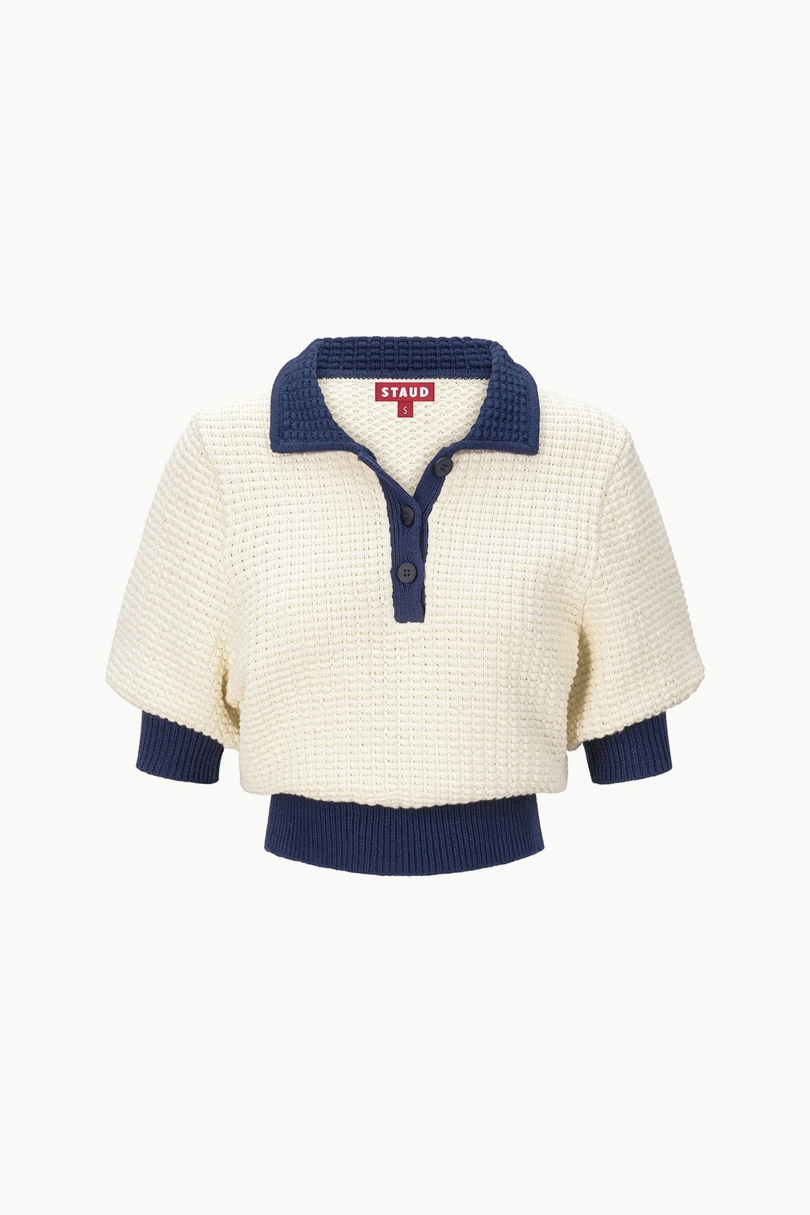 STAUD ALTEA SWEATER IVORY NAVY - 1