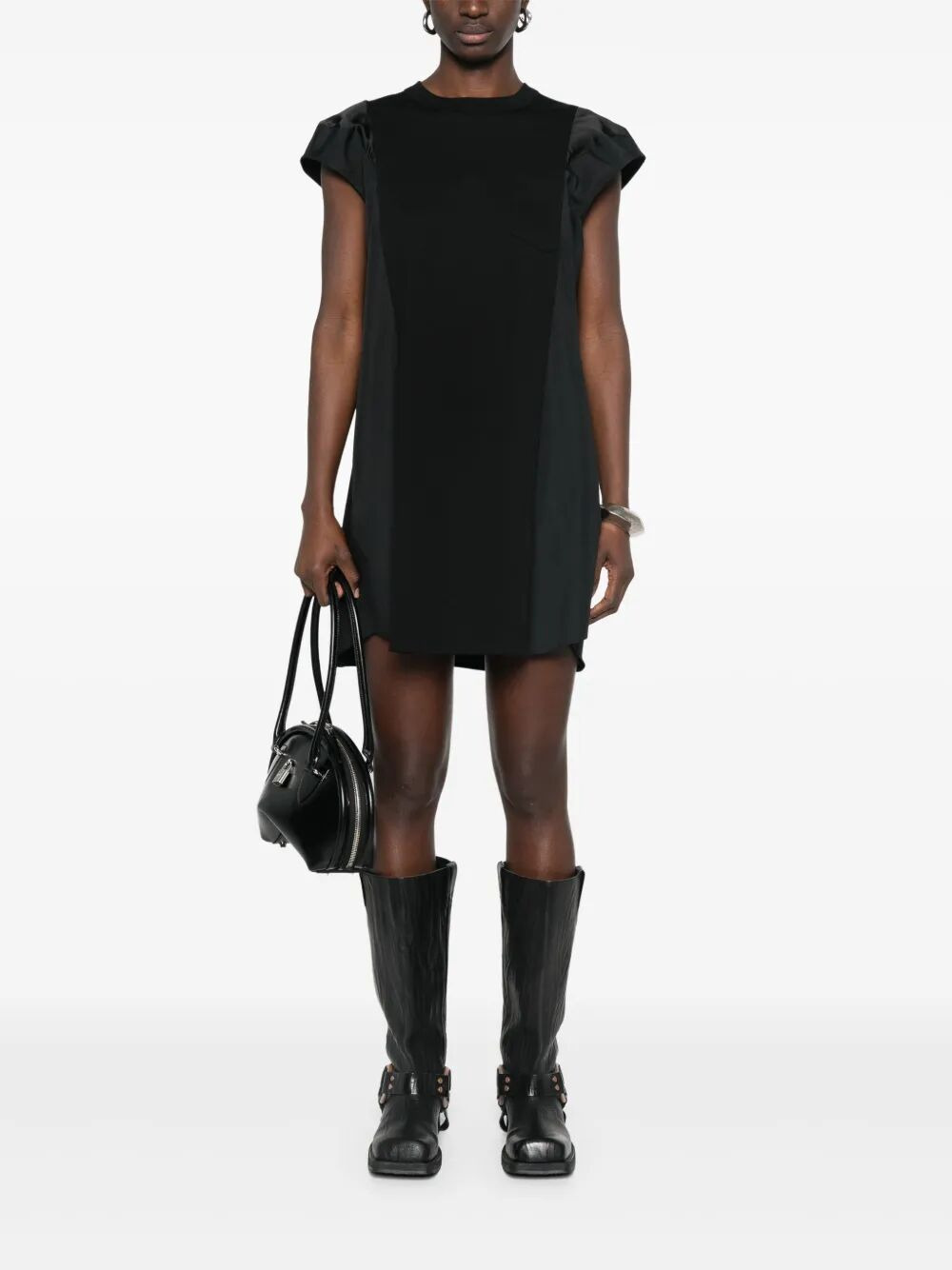 Sacai Women Popeline X Cotton Jersey Dress - 5